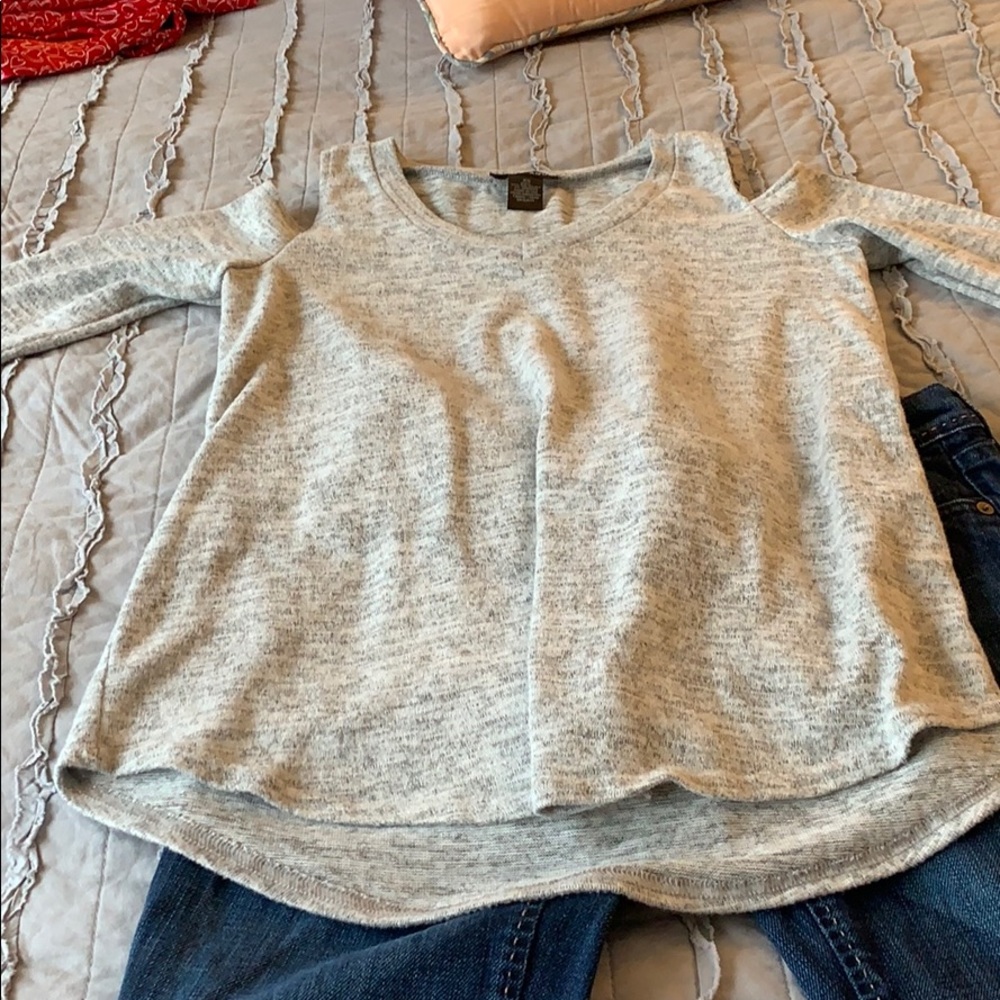 Cold shoulder sweater